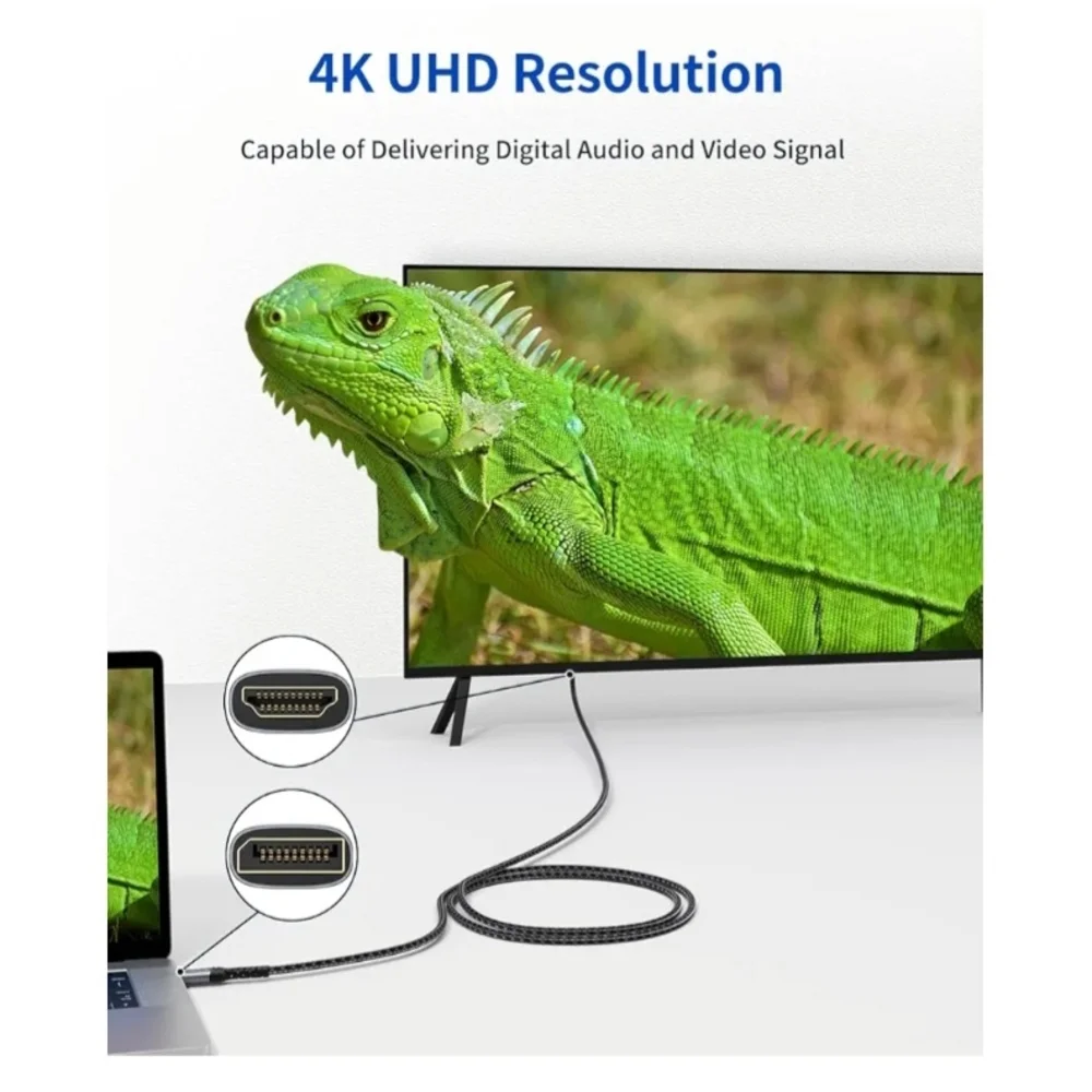 New Premium 4K UHD HDMI Cable - Black and Gold 10ft Gaming LCD TV Security More